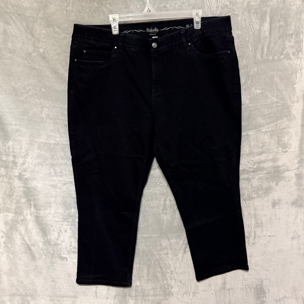 Rafaella Weekend Black Denim Capris Women 22W Plus Size Cropped Jeans Casual